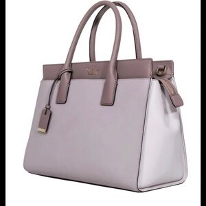 Kate Spade Cameron Street Candace Tote Gray Taupe Neutral Leather